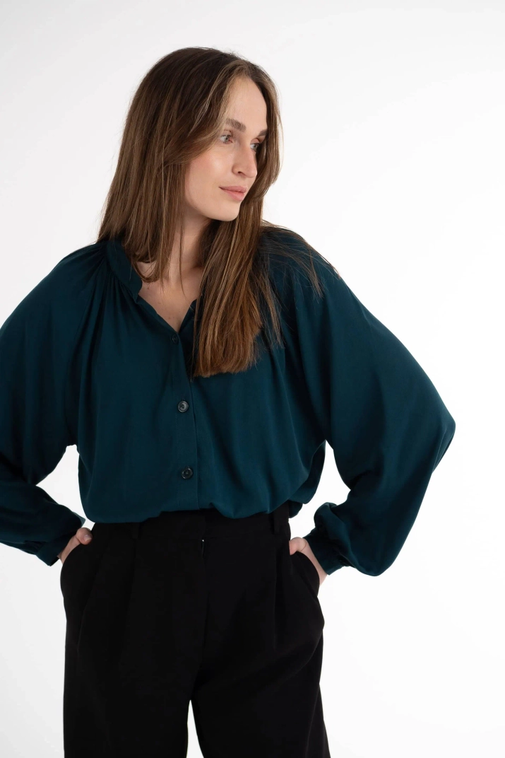 Koszula oversize butelkowa zieleń LIRIO