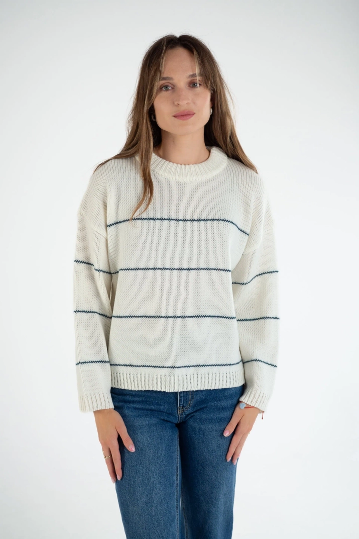 Sweter z wełny merino z recyklingu Salvia